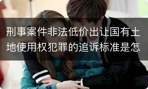 刑事案件非法低价出让国有土地使用权犯罪的追诉标准是怎么规定