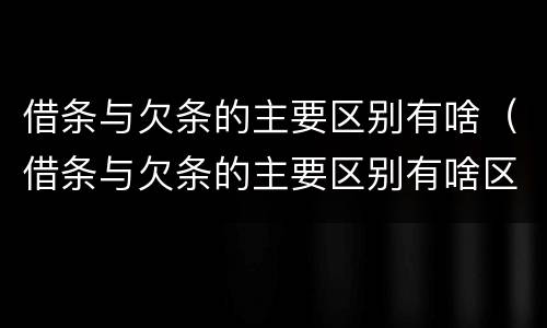 借条与欠条的主要区别有啥（借条与欠条的主要区别有啥区别呢）