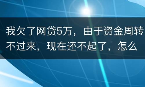 我欠了网贷5万，由于资金周转不过来，现在还不起了，怎么办