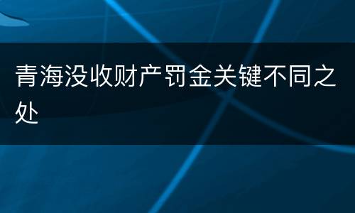 青海没收财产罚金关键不同之处