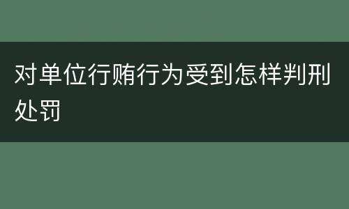 对单位行贿行为受到怎样判刑处罚