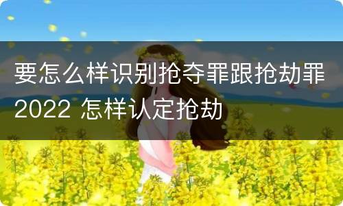 要怎么样识别抢夺罪跟抢劫罪2022 怎样认定抢劫