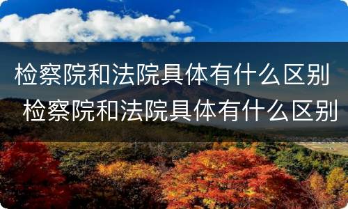 检察院和法院具体有什么区别 检察院和法院具体有什么区别和联系