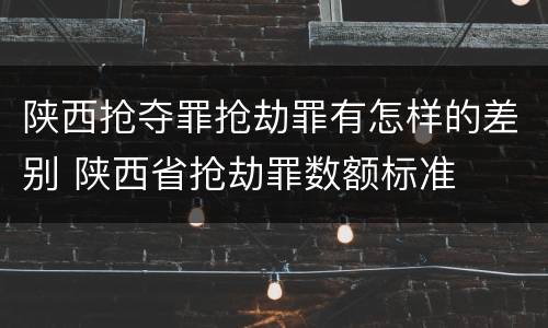 陕西抢夺罪抢劫罪有怎样的差别 陕西省抢劫罪数额标准
