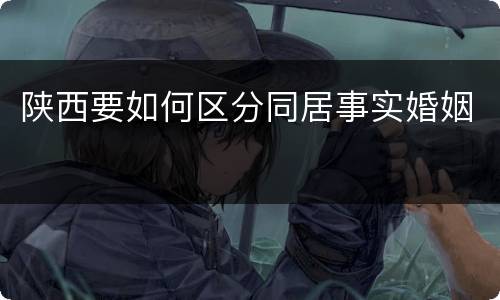 陕西要如何区分同居事实婚姻