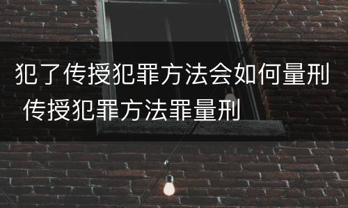 犯了传授犯罪方法会如何量刑 传授犯罪方法罪量刑