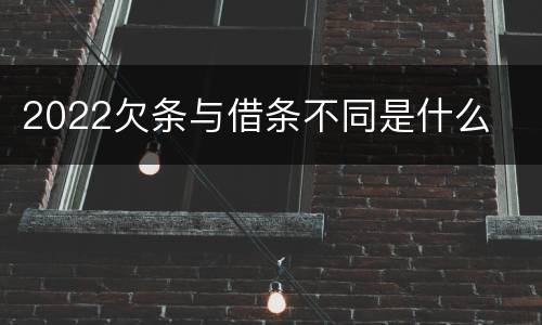 2022欠条与借条不同是什么