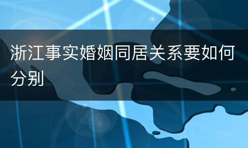 浙江事实婚姻同居关系要如何分别