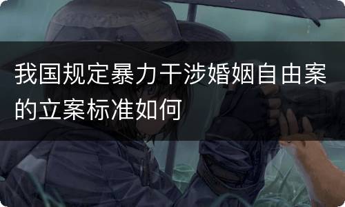 我国规定暴力干涉婚姻自由案的立案标准如何