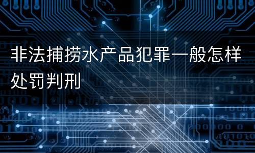 非法捕捞水产品犯罪一般怎样处罚判刑