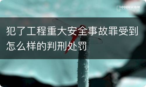 犯了工程重大安全事故罪受到怎么样的判刑处罚
