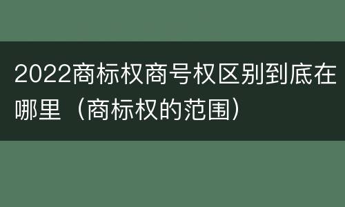 2022商标权商号权区别到底在哪里（商标权的范围）