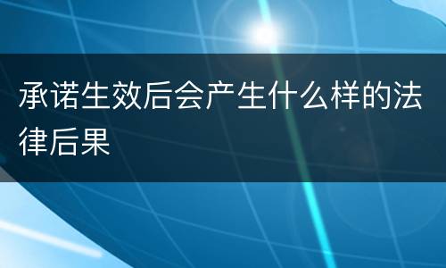 承诺生效后会产生什么样的法律后果