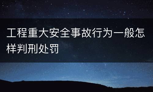 工程重大安全事故行为一般怎样判刑处罚