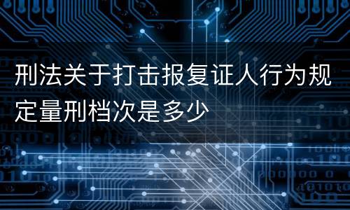 刑法关于打击报复证人行为规定量刑档次是多少