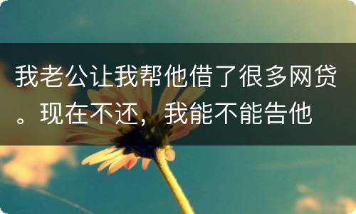 我老公让我帮他借了很多网贷。现在不还，我能不能告他