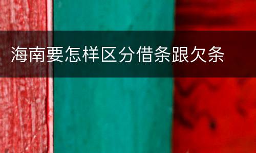 海南要怎样区分借条跟欠条