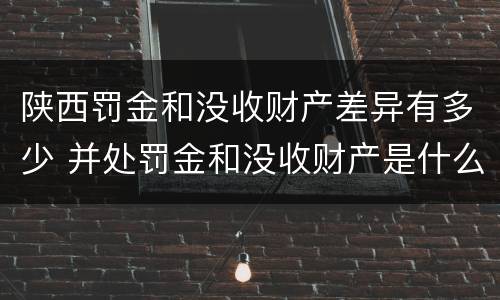 陕西罚金和没收财产差异有多少 并处罚金和没收财产是什么意思