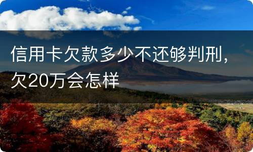 信用卡欠款多少不还够判刑，欠20万会怎样