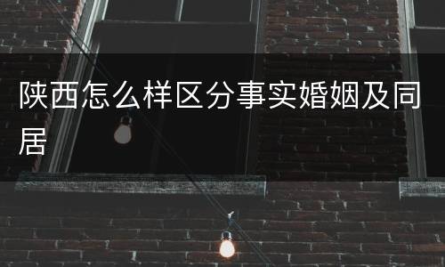 陕西怎么样区分事实婚姻及同居