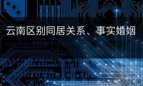 云南区别同居关系、事实婚姻