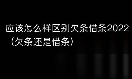 应该怎么样区别欠条借条2022（欠条还是借条）