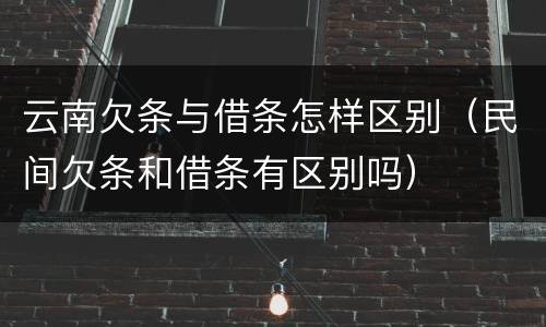 云南欠条与借条怎样区别（民间欠条和借条有区别吗）