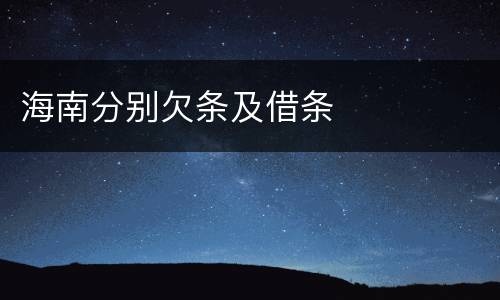海南分别欠条及借条