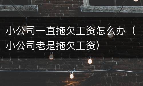 小公司一直拖欠工资怎么办（小公司老是拖欠工资）