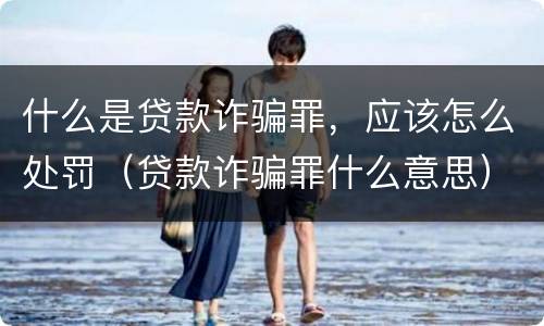 什么是贷款诈骗罪，应该怎么处罚（贷款诈骗罪什么意思）