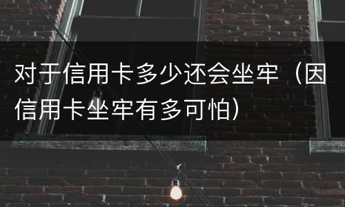 对于信用卡多少还会坐牢（因信用卡坐牢有多可怕）
