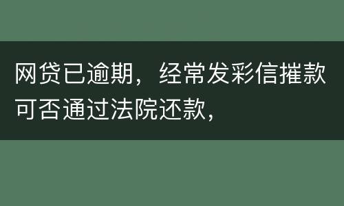 网贷已逾期，经常发彩信摧款可否通过法院还款，