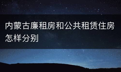 内蒙古廉租房和公共租赁住房怎样分别