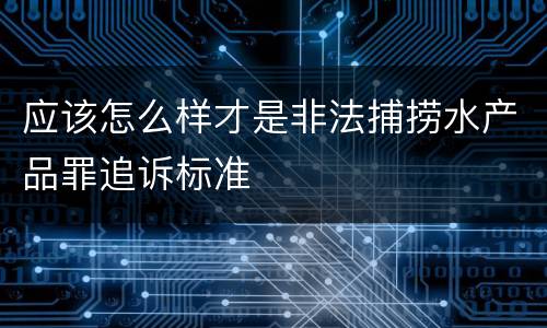 应该怎么样才是非法捕捞水产品罪追诉标准