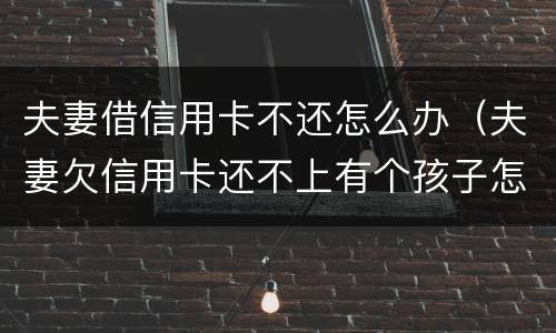 夫妻借信用卡不还怎么办（夫妻欠信用卡还不上有个孩子怎么办）