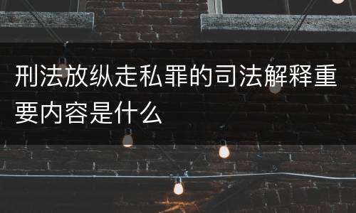 刑法放纵走私罪的司法解释重要内容是什么