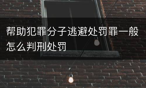 帮助犯罪分子逃避处罚罪一般怎么判刑处罚