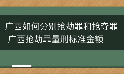 广西如何分别抢劫罪和抢夺罪 广西抢劫罪量刑标准金额