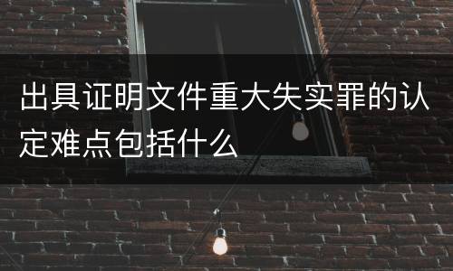 出具证明文件重大失实罪的认定难点包括什么