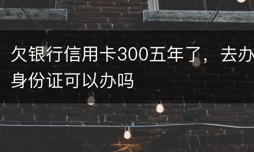 欠银行信用卡300五年了，去办身份证可以办吗