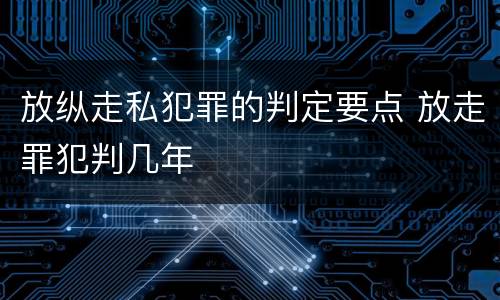 放纵走私犯罪的判定要点 放走罪犯判几年