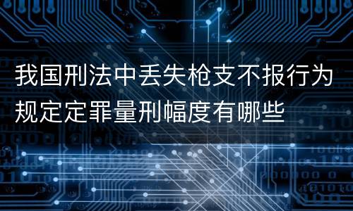 我国刑法中丢失枪支不报行为规定定罪量刑幅度有哪些