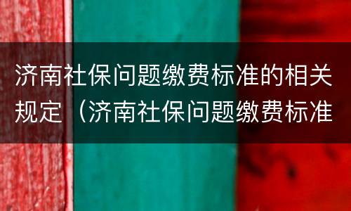 济南社保问题缴费标准的相关规定（济南社保问题缴费标准的相关规定有哪些）