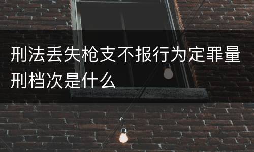 刑法丢失枪支不报行为定罪量刑档次是什么