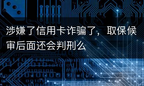 涉嫌了信用卡诈骗了，取保候审后面还会判刑么