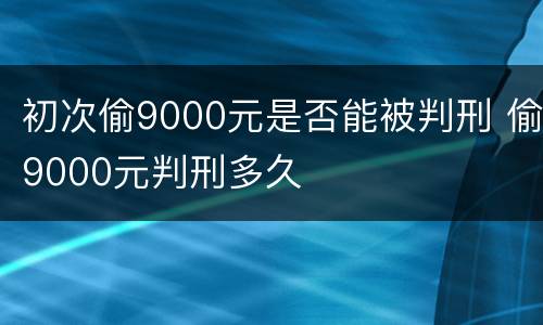 初次偷9000元是否能被判刑 偷9000元判刑多久