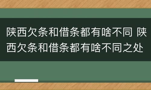 陕西欠条和借条都有啥不同 陕西欠条和借条都有啥不同之处