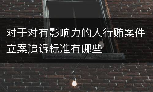 对于对有影响力的人行贿案件立案追诉标准有哪些