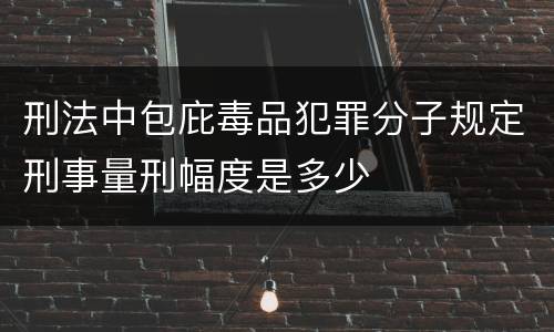 刑法中包庇毒品犯罪分子规定刑事量刑幅度是多少