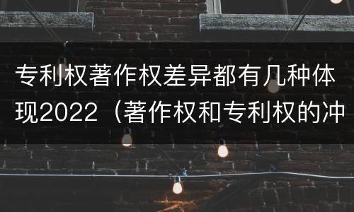 专利权著作权差异都有几种体现2022（著作权和专利权的冲突）